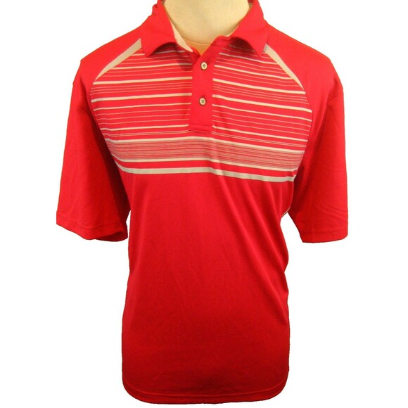 Grand Slam Other - Mens Grand Slam Red/Silver Stripe SS Polo Golf Casual Shirt sz XL